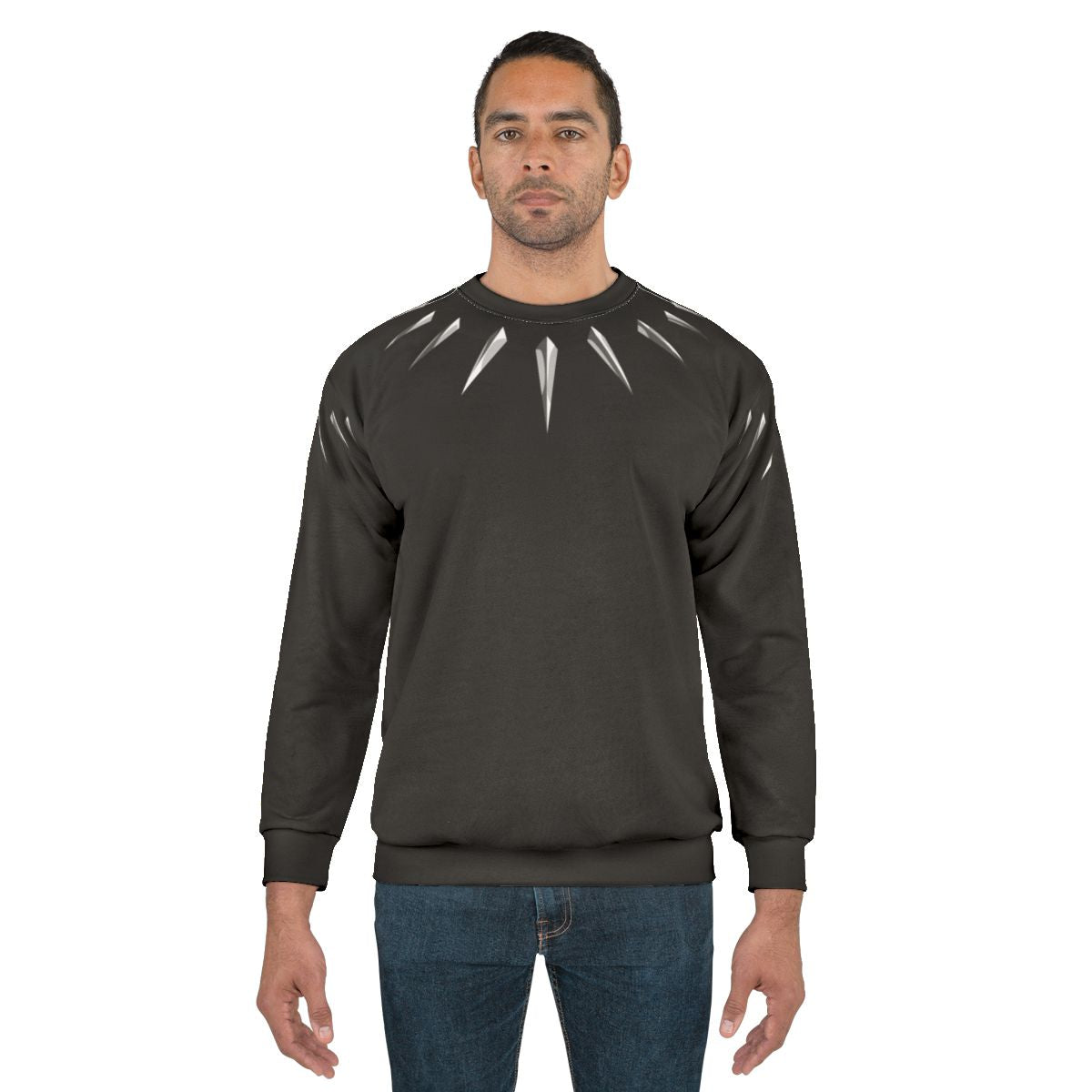 Panther necklace sweatshirt with Marvel superhero design