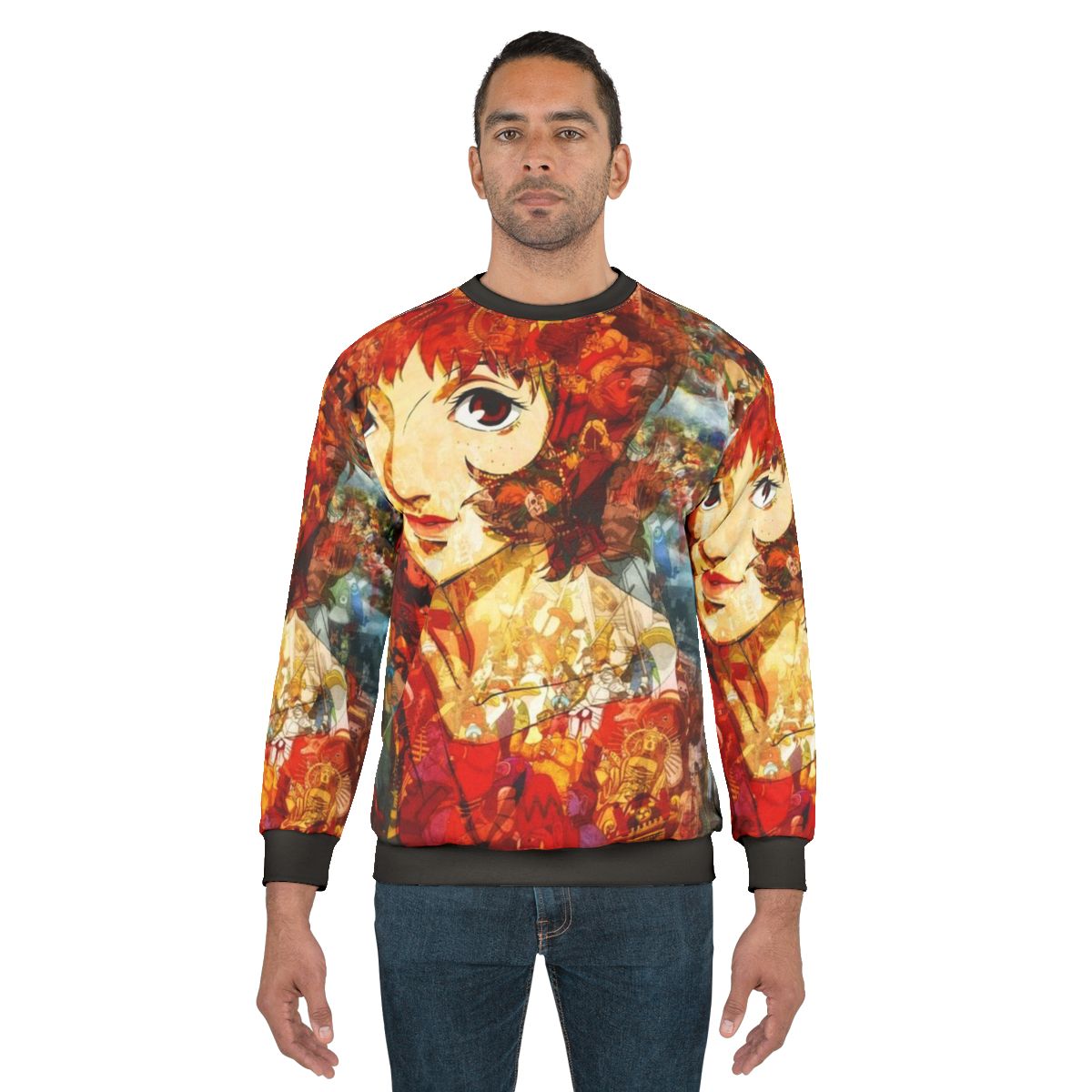 Paprika-colored anime-inspired sweatshirt