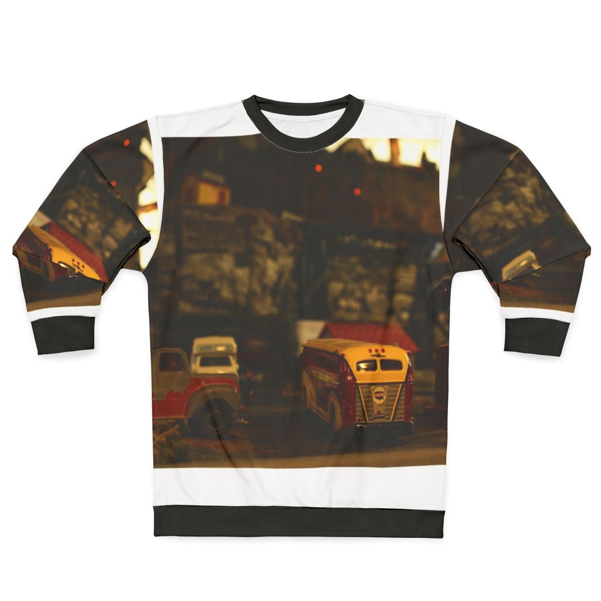 Parked model locomotive sweatshirt