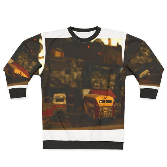 Parked model locomotive sweatshirt