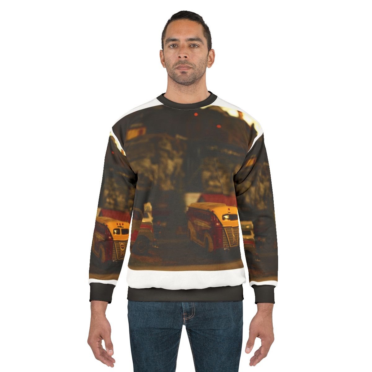 Parked model locomotive sweatshirt