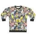 Parrot-themed sweatshirt with a comic-inspired design