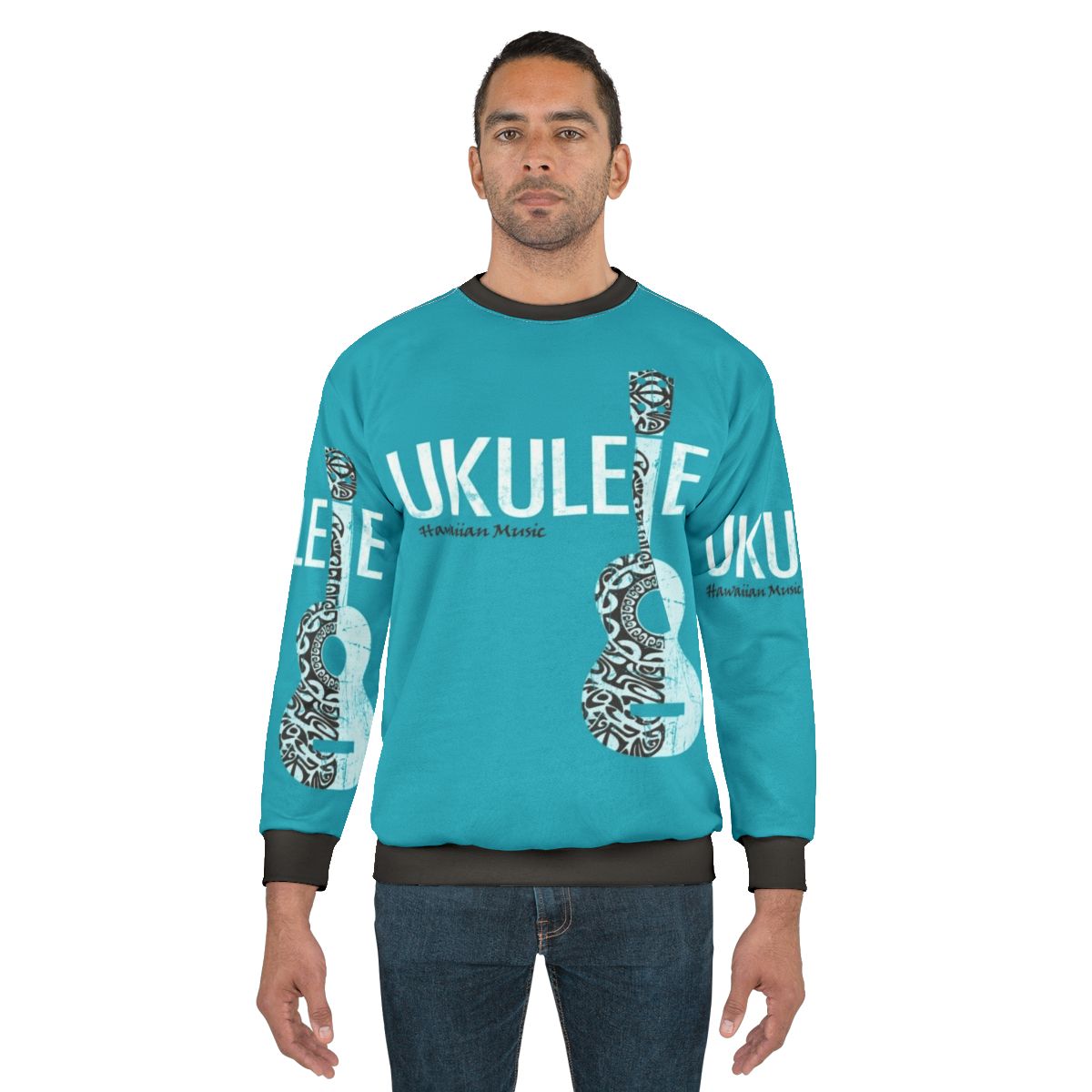 Passion Ukulele Tattoo Sweatshirt with Polynesian and Hawaiian Design