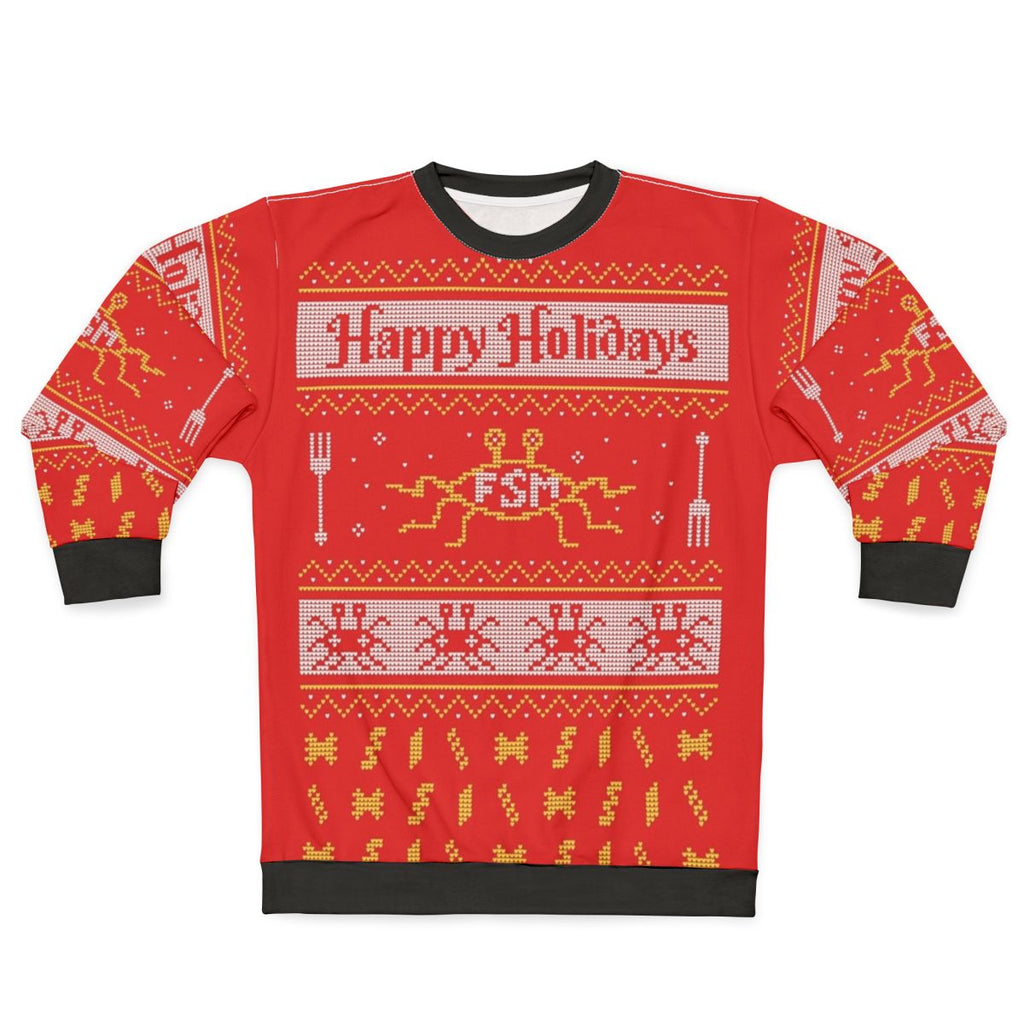 Pastafarian Christmas Sweater with Flying Spaghetti Monster Design