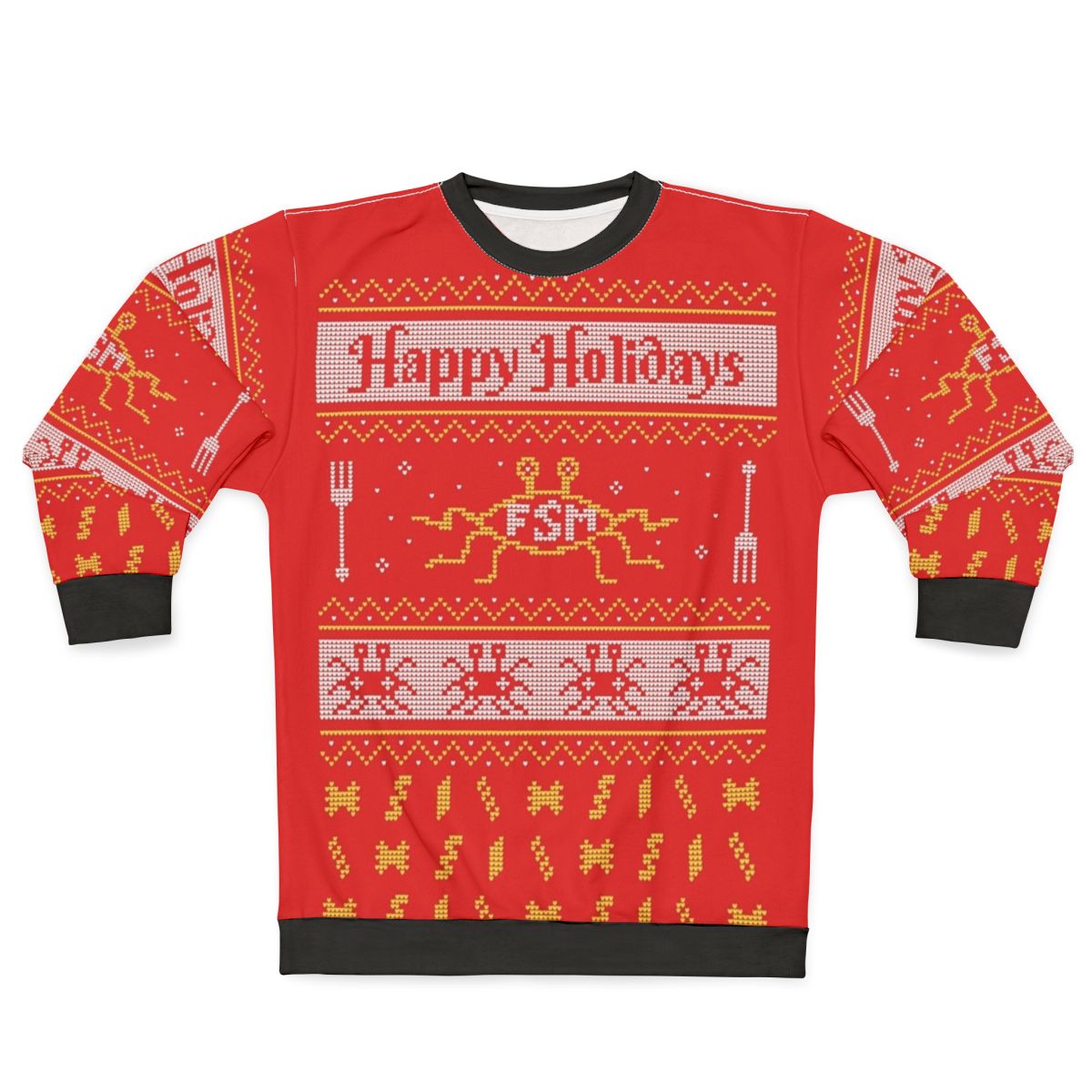 Pastafarian Christmas Sweater with Flying Spaghetti Monster Design