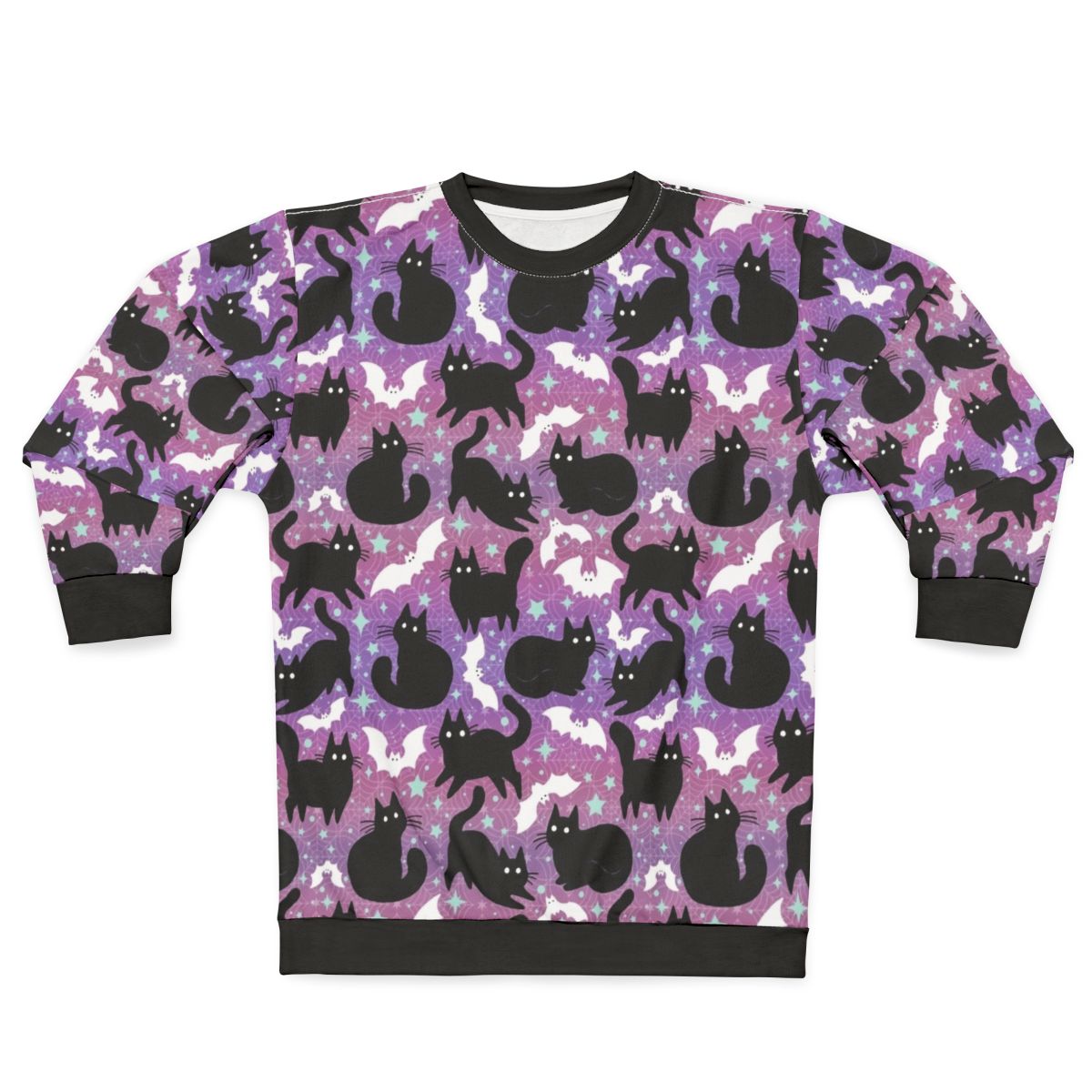 Pastel Halloween Black Cats Spooky Cute Sweatshirt