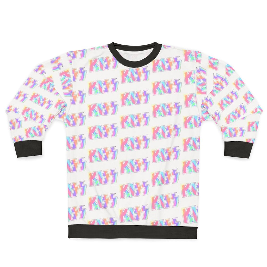 Pastel tie dye Kiss the Band logo sweatshirt