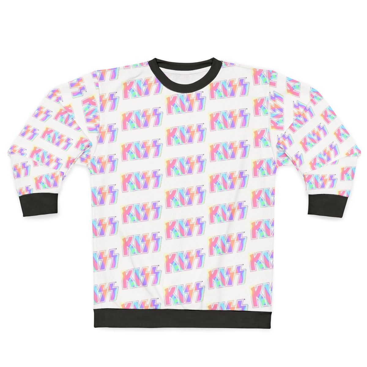 Pastel tie dye Kiss the Band logo sweatshirt