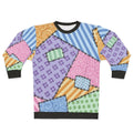 Patchwork sweatshirt with kawaii star and floral design