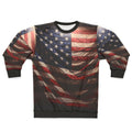 Patriotic American flag digital print sweatshirt