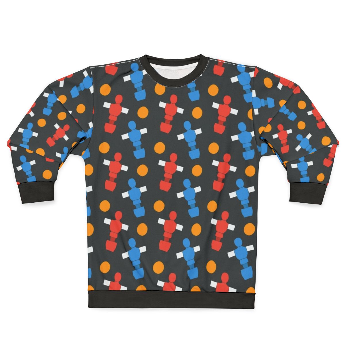 Table football players and ball design on a sweatshirt