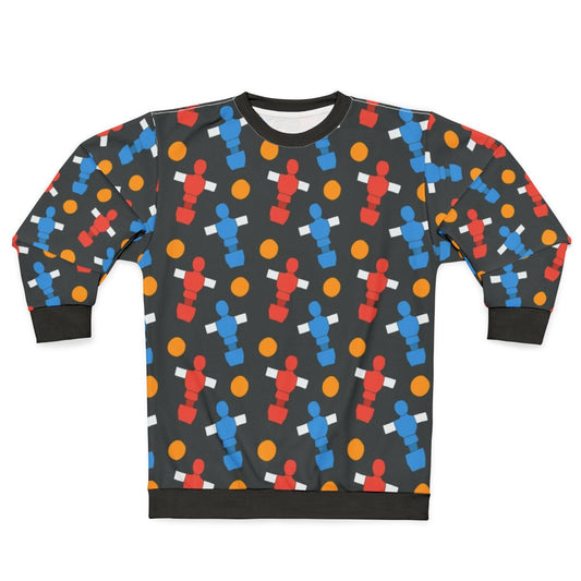 Table football players and ball design on a sweatshirt