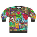 Stained glass window sweatshirt with rose pattern