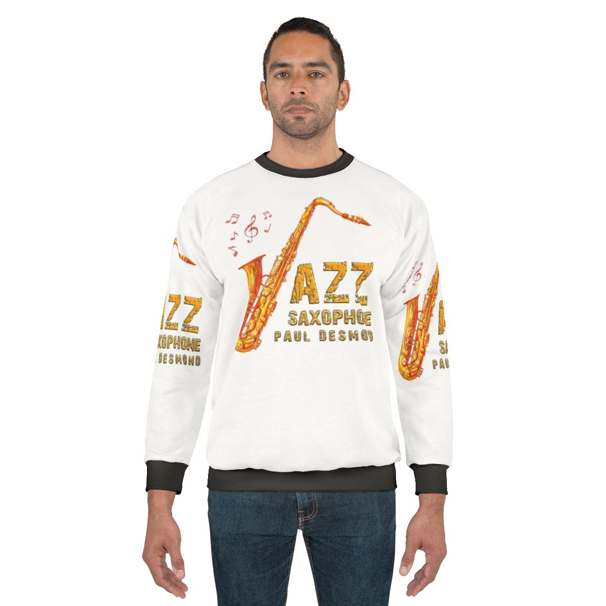 Paul Desmond Jazz Sweatshirt with Saxophone Player Design