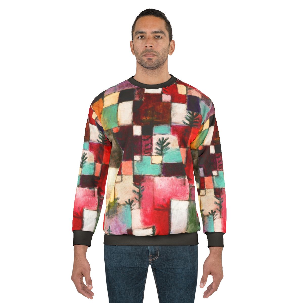 Modernist art sweatshirt featuring Paul Klee's abstract artwork