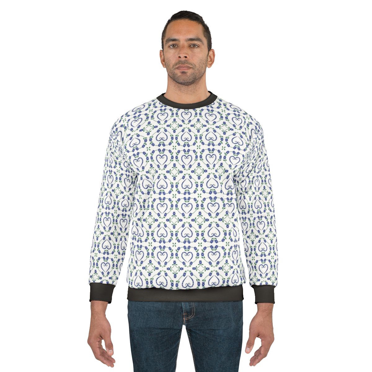 Pawprint Floral Heart Pattern Women's Sweatshirt