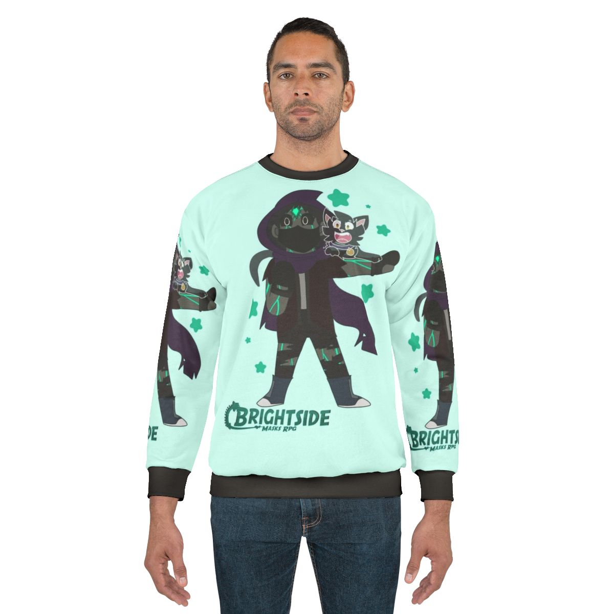 Brightside Chibi Sweatshirt with Superhero and Villain Design