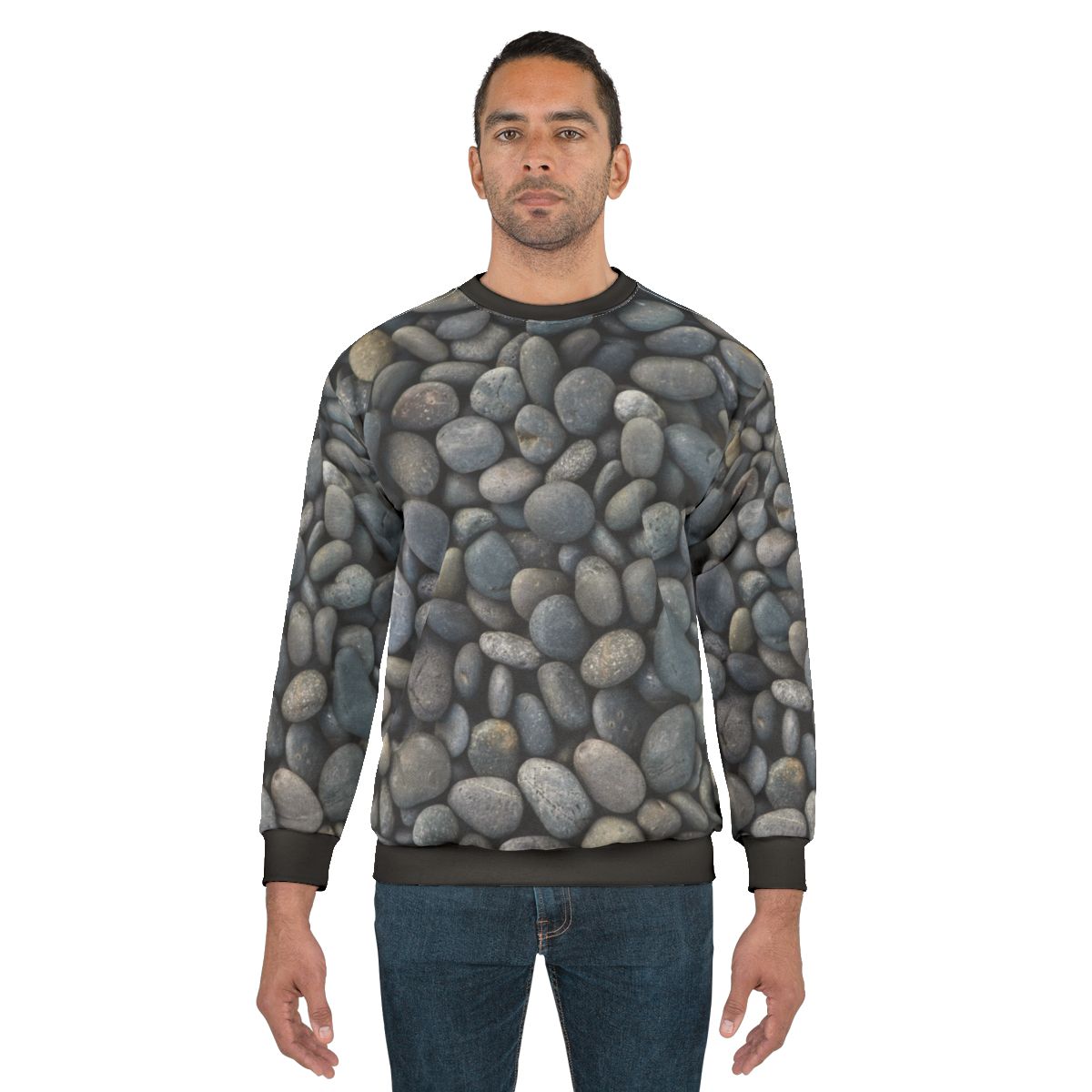 Pebble sweatshirt with nature-inspired stone pattern design