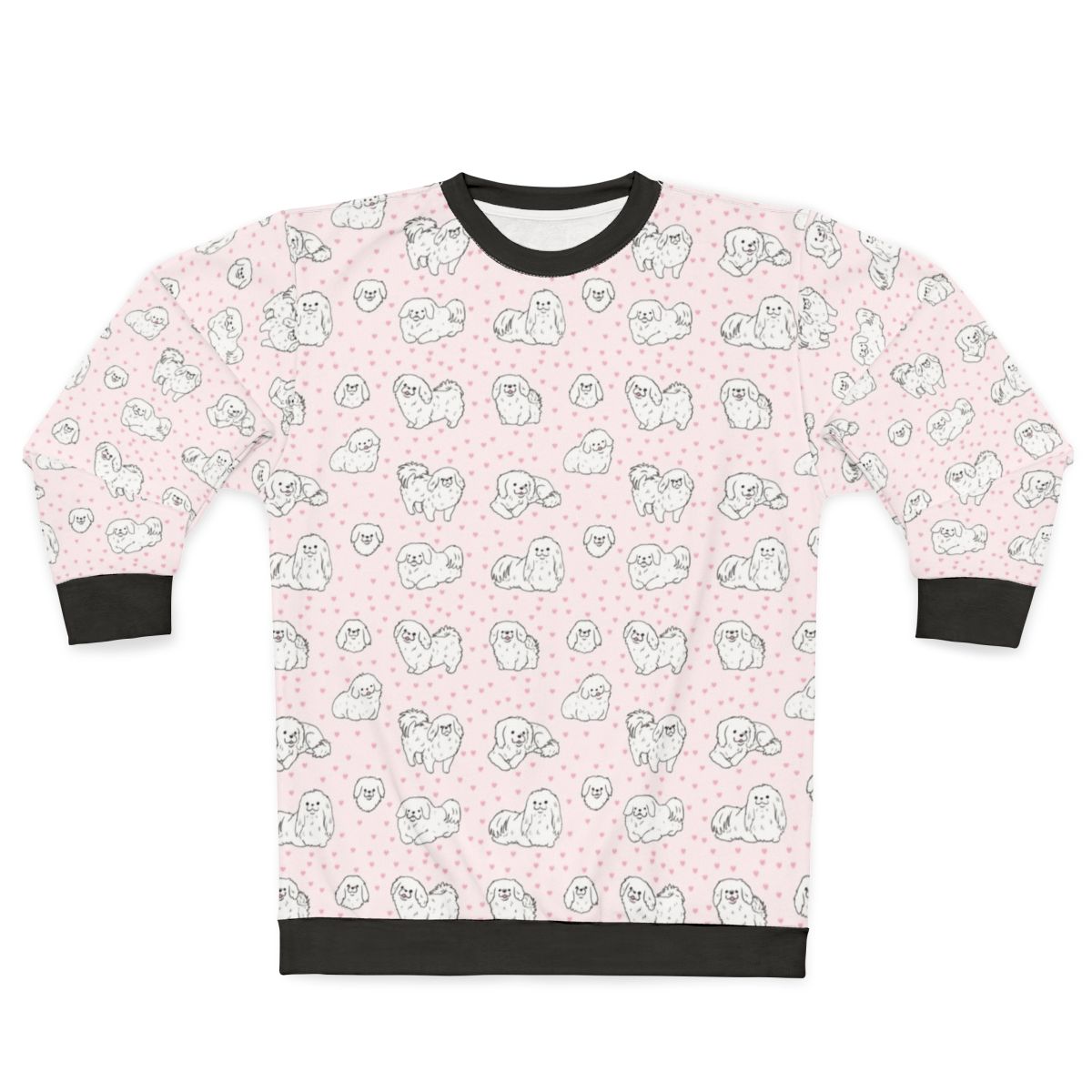 Pekingese dog illustration pattern on a sweatshirt