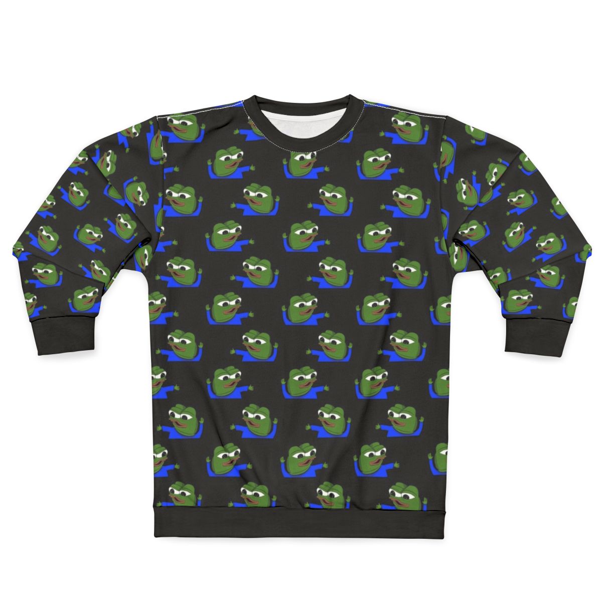 Pepo Dance Sweatshirt featuring dank memes and Twitch emotes