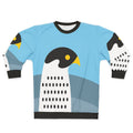 Peregrine falcon soaring in blue sky abstract geometric design sweatshirt