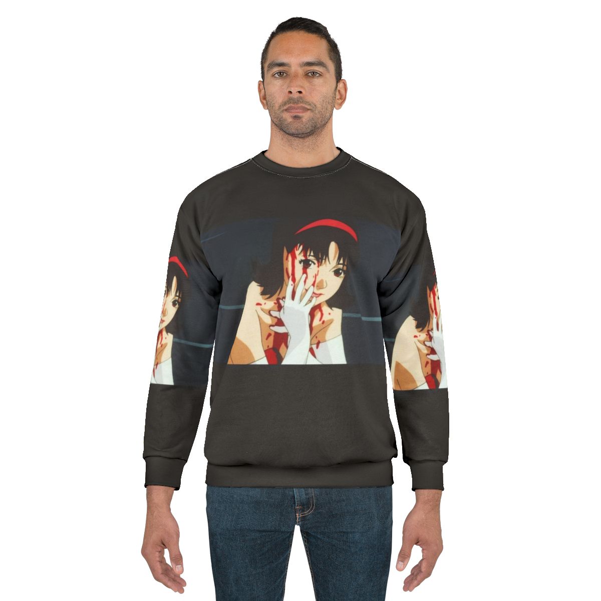 Perfect Blue Anime Sweatshirt with Blood and Final Fantasy Imagery