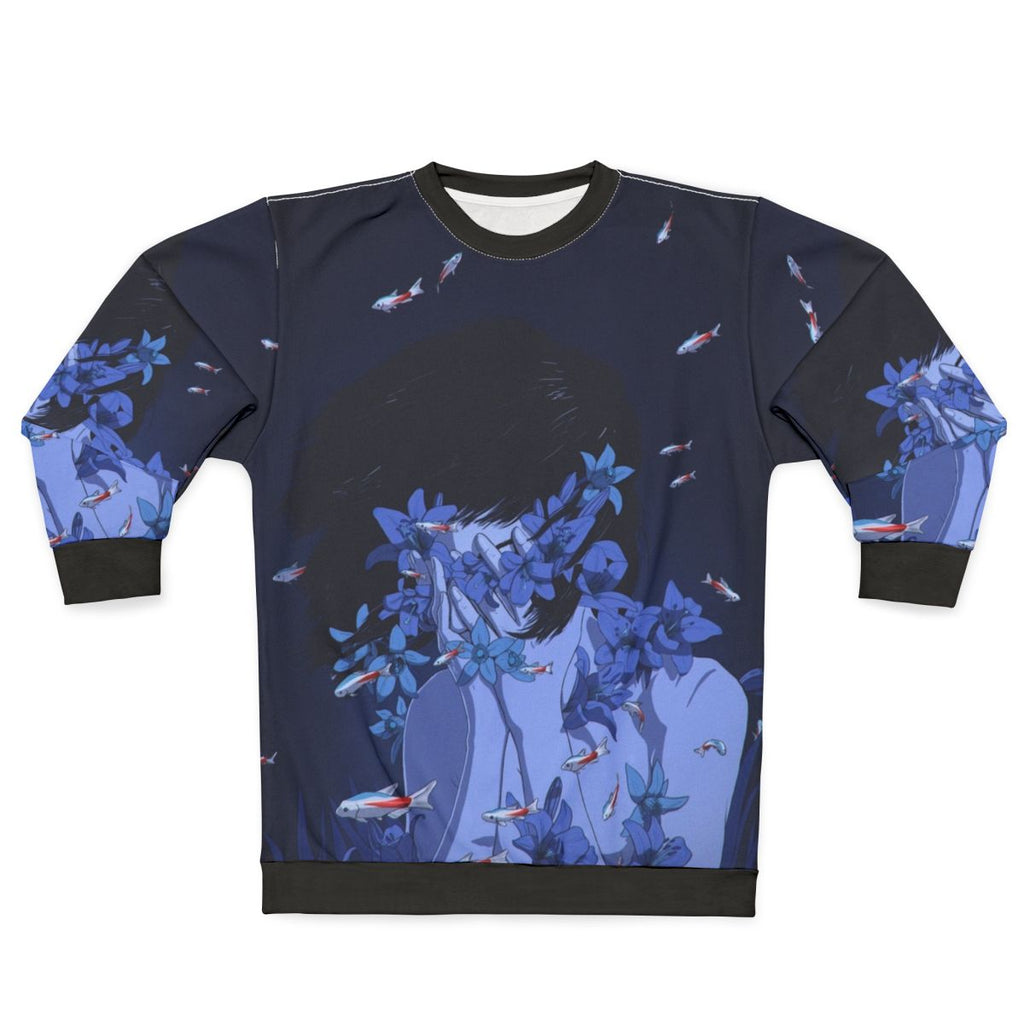 Perfect Blue Sweatshirt with Anime-Style Design
