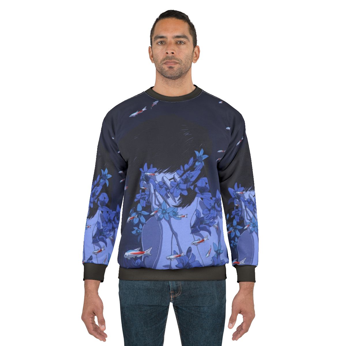 Perfect Blue Sweatshirt with Anime-Style Design