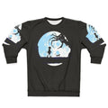 Retro moonwalk sci-fi sweatshirt with classic movie and cartoon inspired graphics