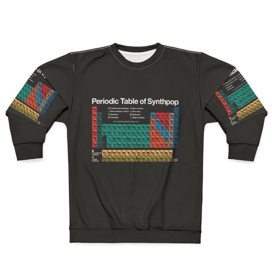Periodic table of synthpop dark background sweatshirt