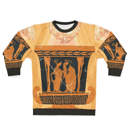 Persephone Seed Sweatshirt with Goddess Flower and Bowl Design