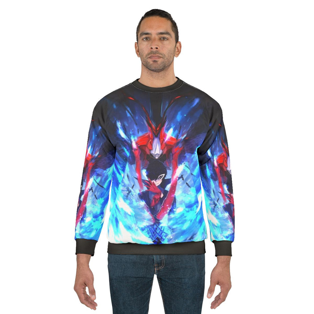 Persona 5 Joker Sweatshirt with Fire and Demon Summons