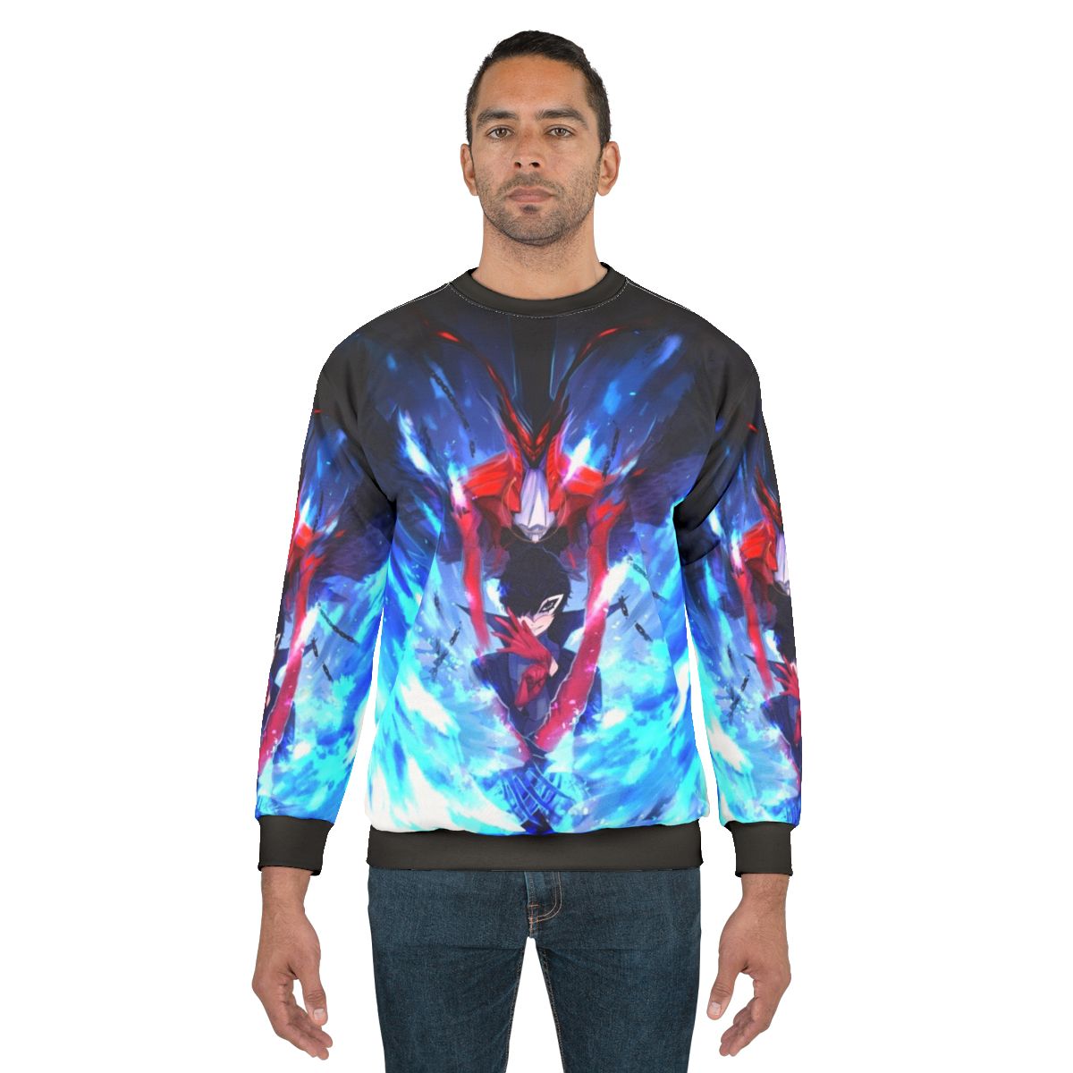 Persona 5 Joker Sweatshirt with Fire and Demon Summons