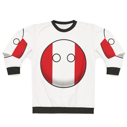 Peruvian Countryball Sweatshirt featuring the flag of Peru
