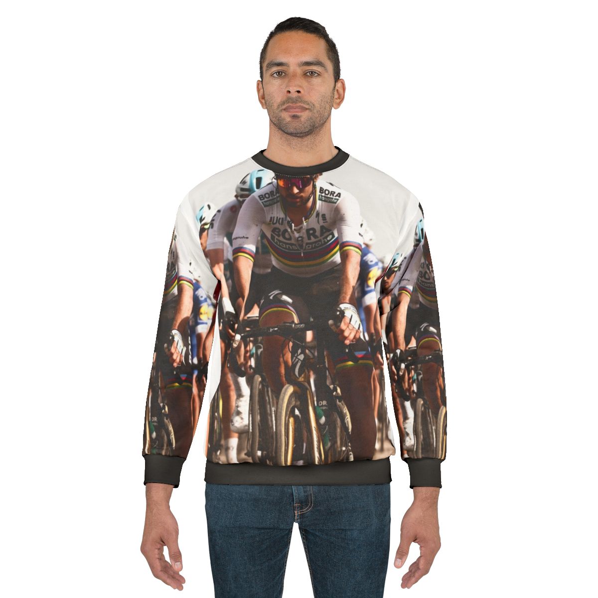 Peter Sagan in Bora team cycling sweatshirt