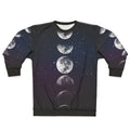Phases of the Moon Sweatshirt with Cosmic Space Design