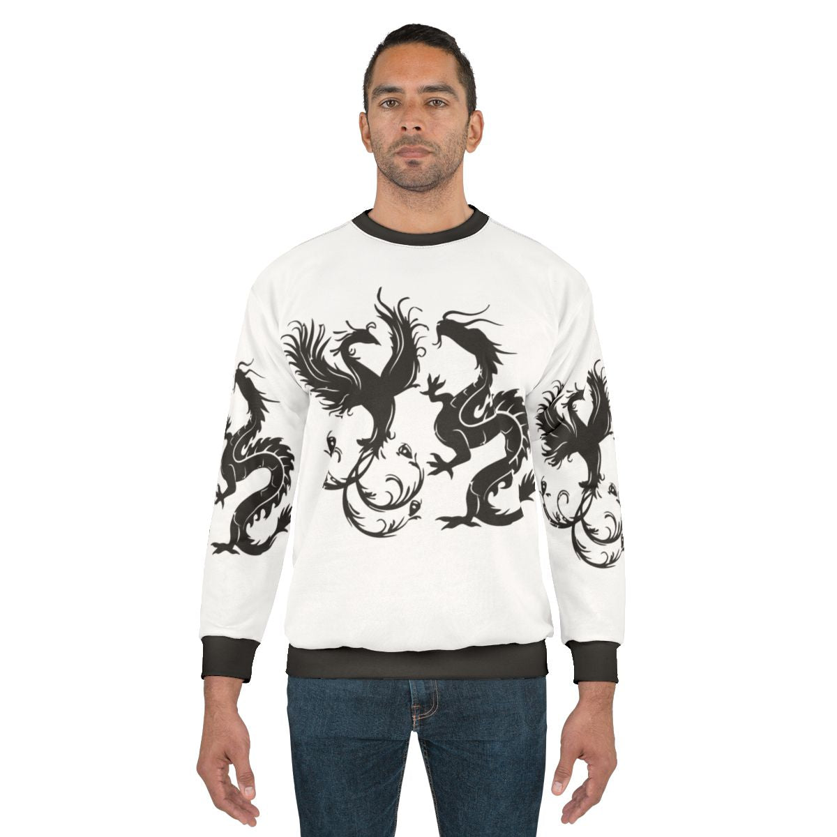 Phoenix and dragon mythical creature sweatshirt