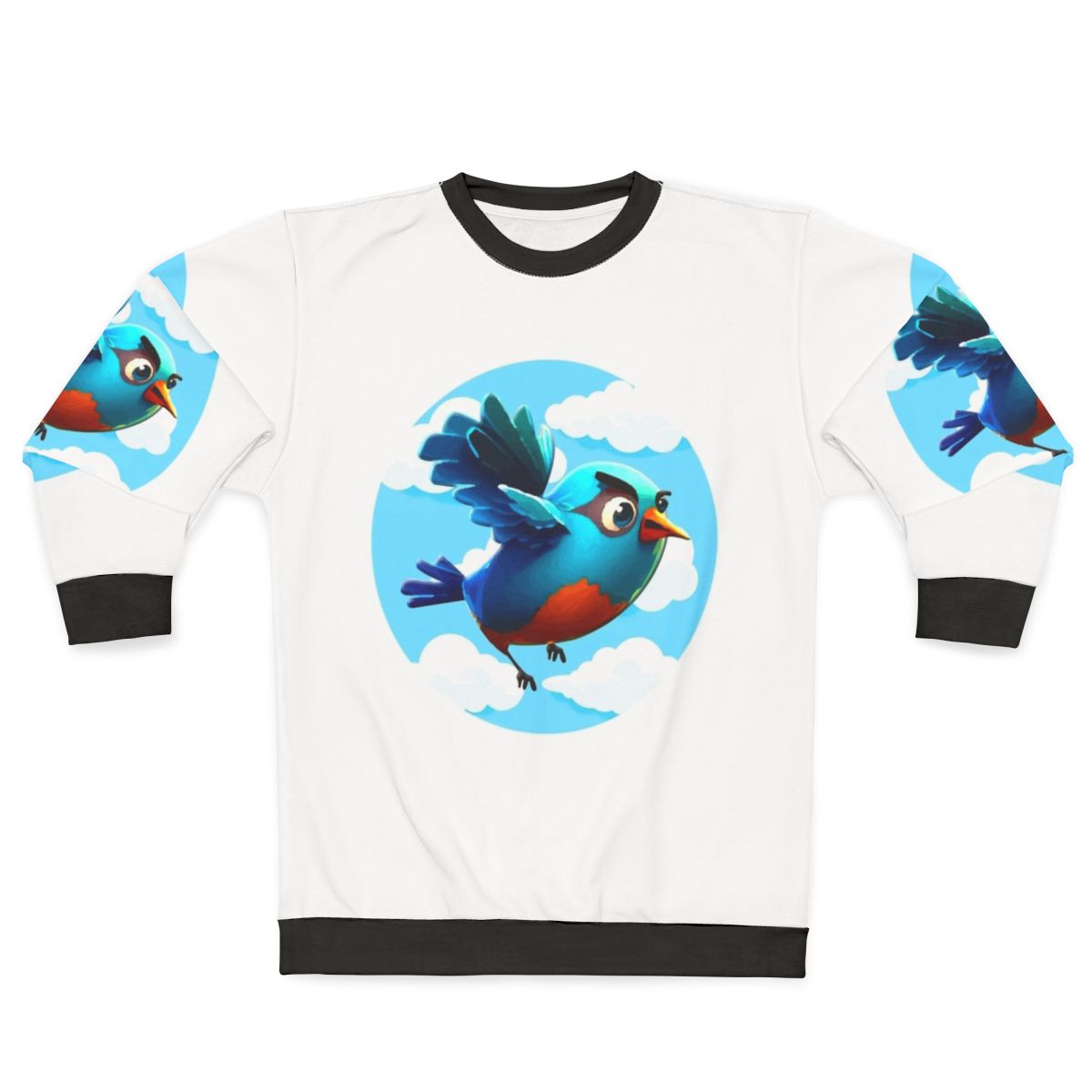 Phoenix chick in training sweatshirt with elegant mythical design