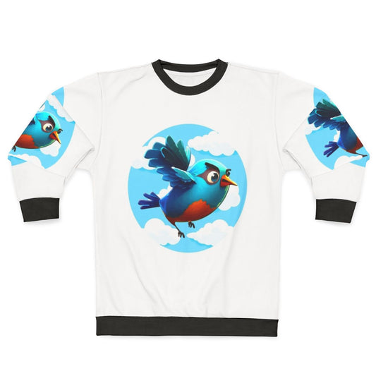 Phoenix chick in training sweatshirt with elegant mythical design