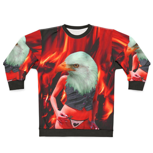 Mythical Phoenix Sweatshirt with Retro Nature Inspired Design