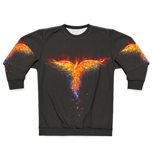 Phoenix Sweatshirt with Flames and Feathers