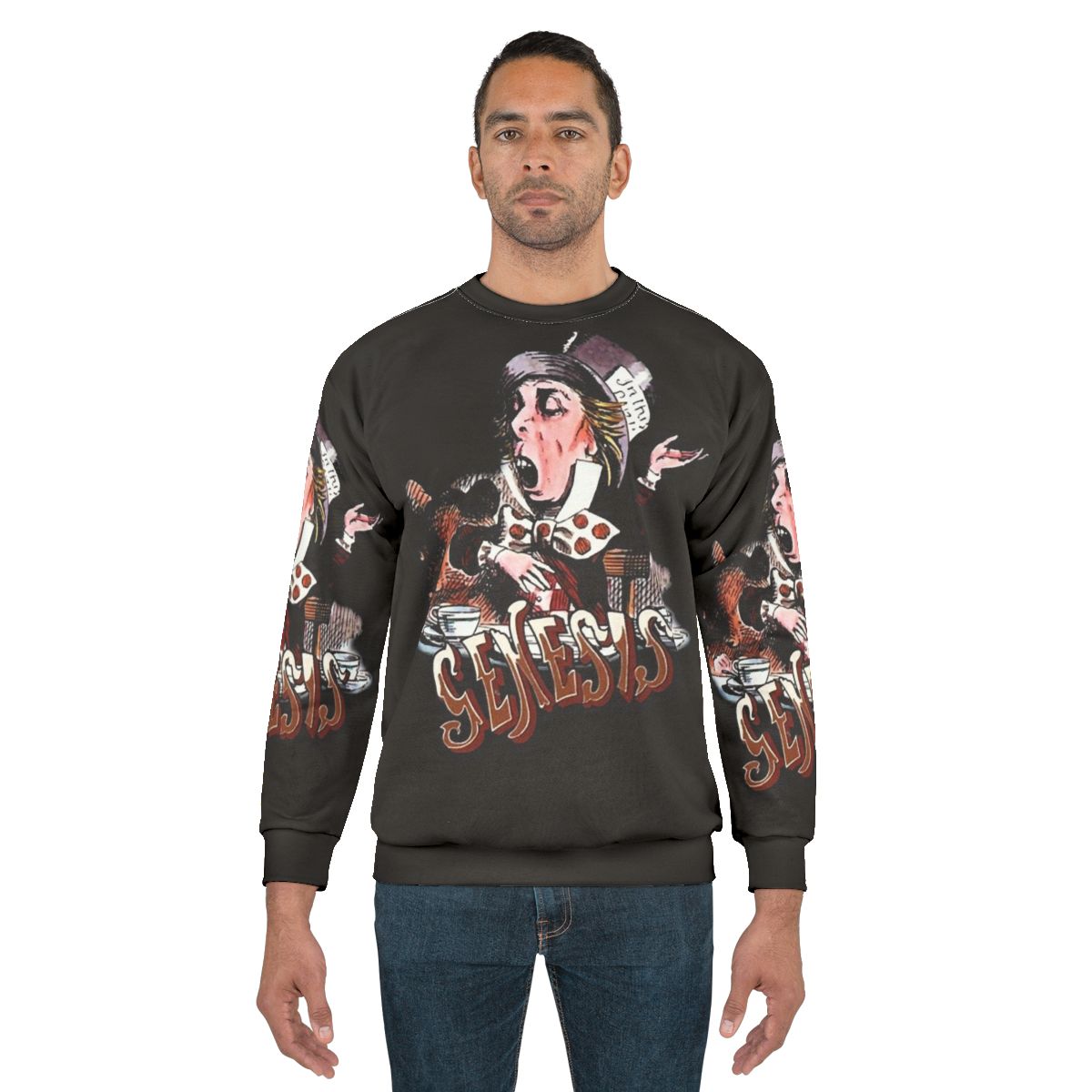 Retro Genesis Band Sweatshirt with Photographic Graphic