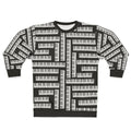 Piano keys pattern sweatshirt for music lovers