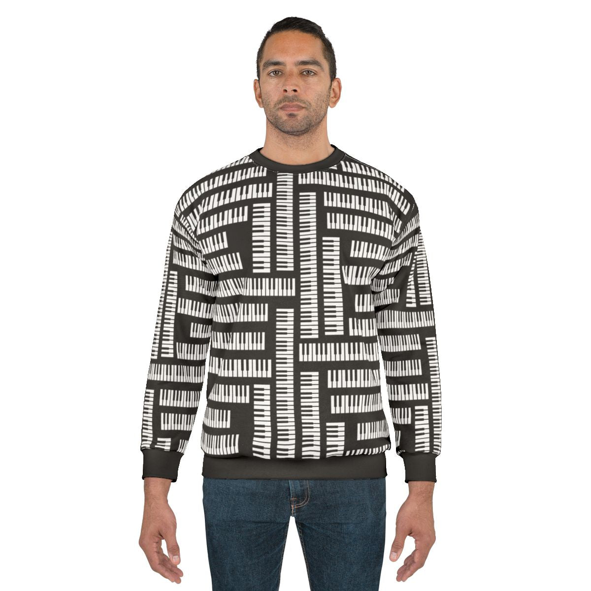 Piano keys pattern sweatshirt for music lovers