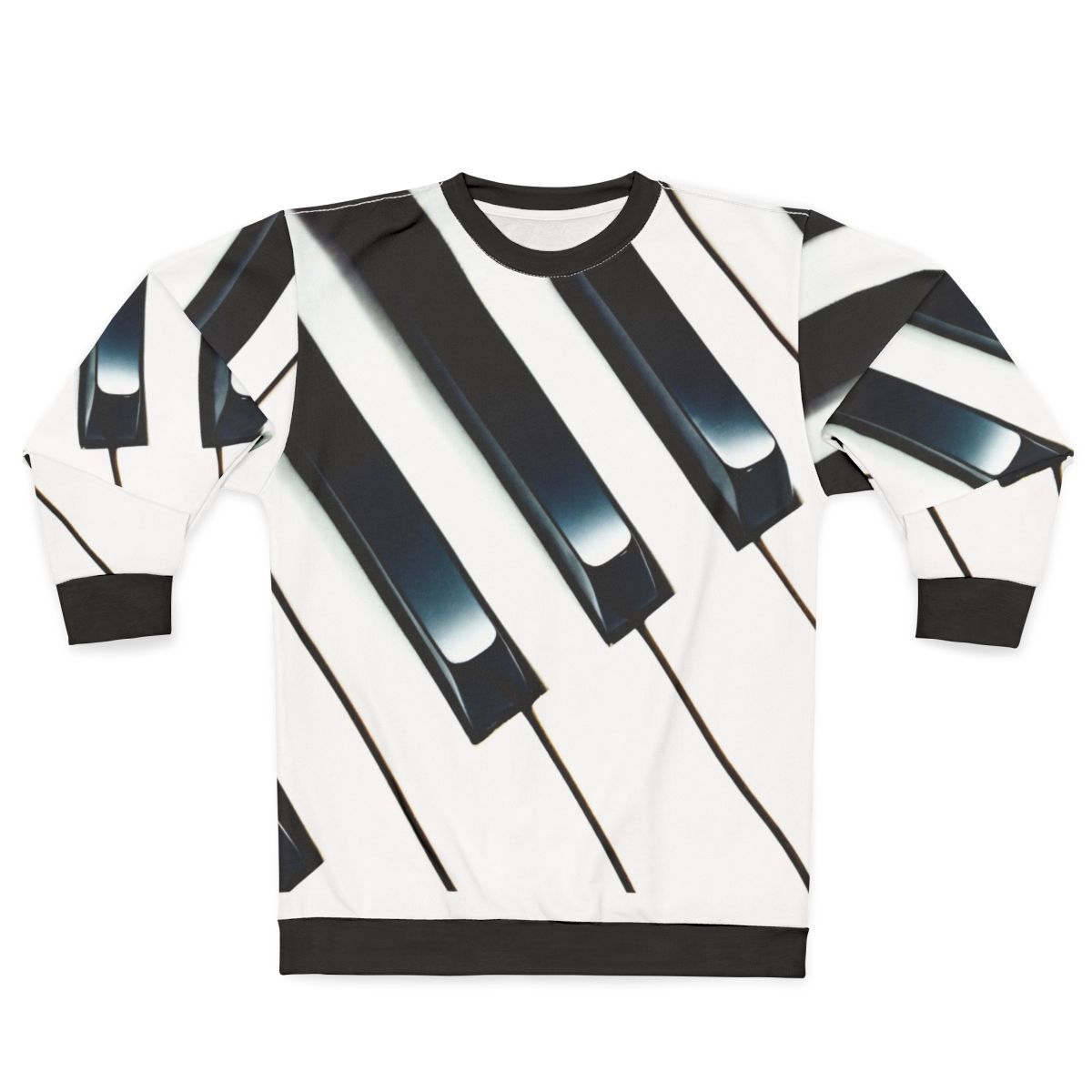 Piano keys sweatshirt with an abstract, artistic design