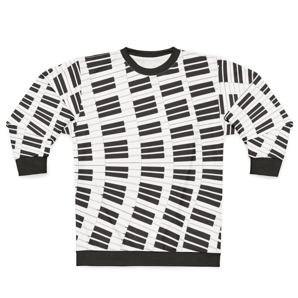 Piano keys sweatshirt with musical keyboard graphic