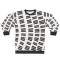 Piano keys sweatshirt with musical keyboard graphic