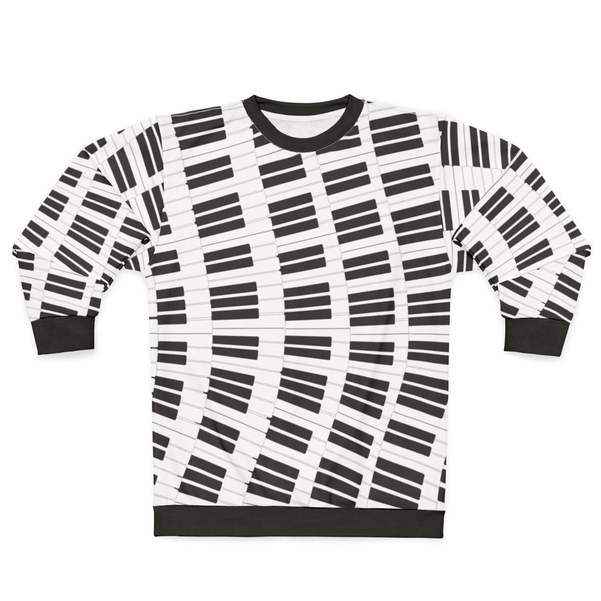 Piano keys sweatshirt with musical keyboard graphic