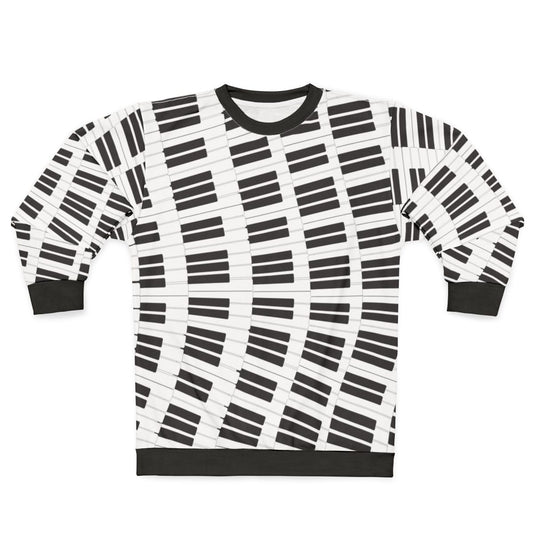 Piano keys sweatshirt with musical keyboard graphic