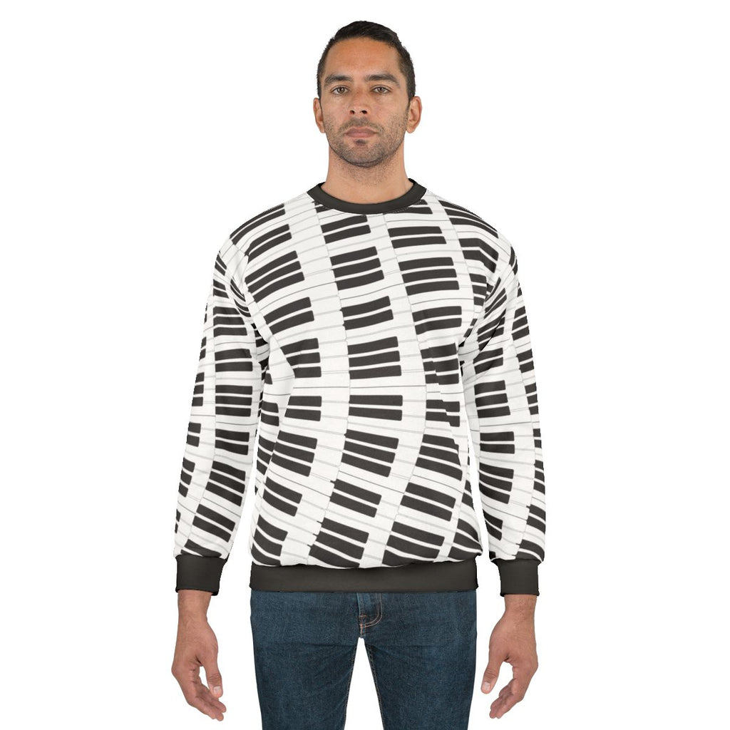 Piano keys sweatshirt with musical keyboard graphic